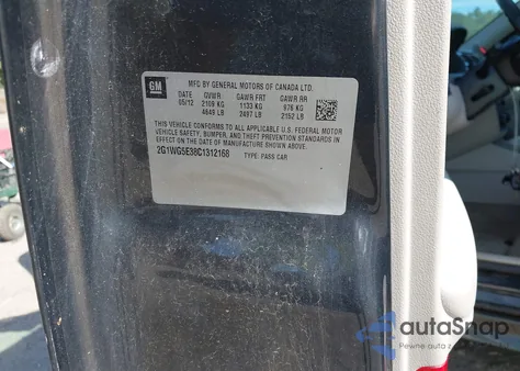 2012 Chevrolet Impala Lt from USA, damaged, VIN 2G1WG5E38C1312168